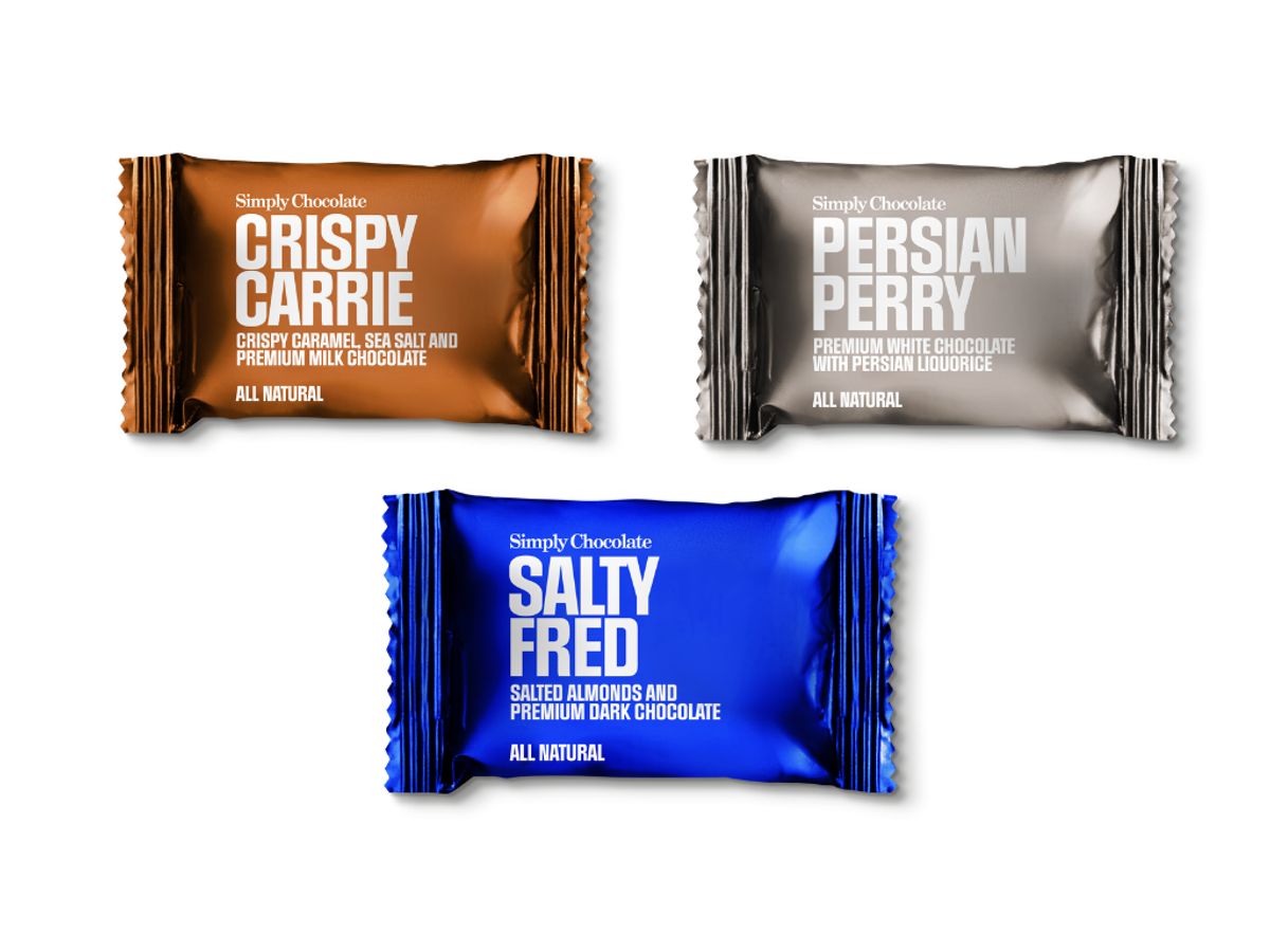 Simply Chocolate Chokoladebar mix | Crispy Carrie, Salty Fred, Persian Perry | 10 Gram 75 stk.