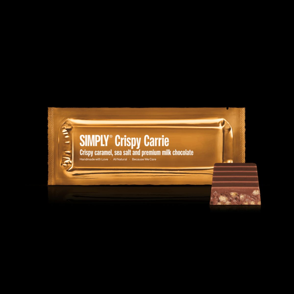 Simply® Crispy Carrie | Knasende karamel, havsalt og premium mælkechokolade