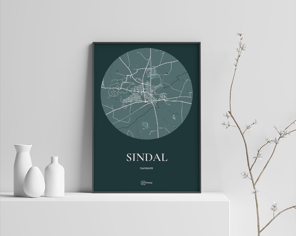 Sindal Plakaten Rundt kort Skovgrøn 70×100 cm (B1)