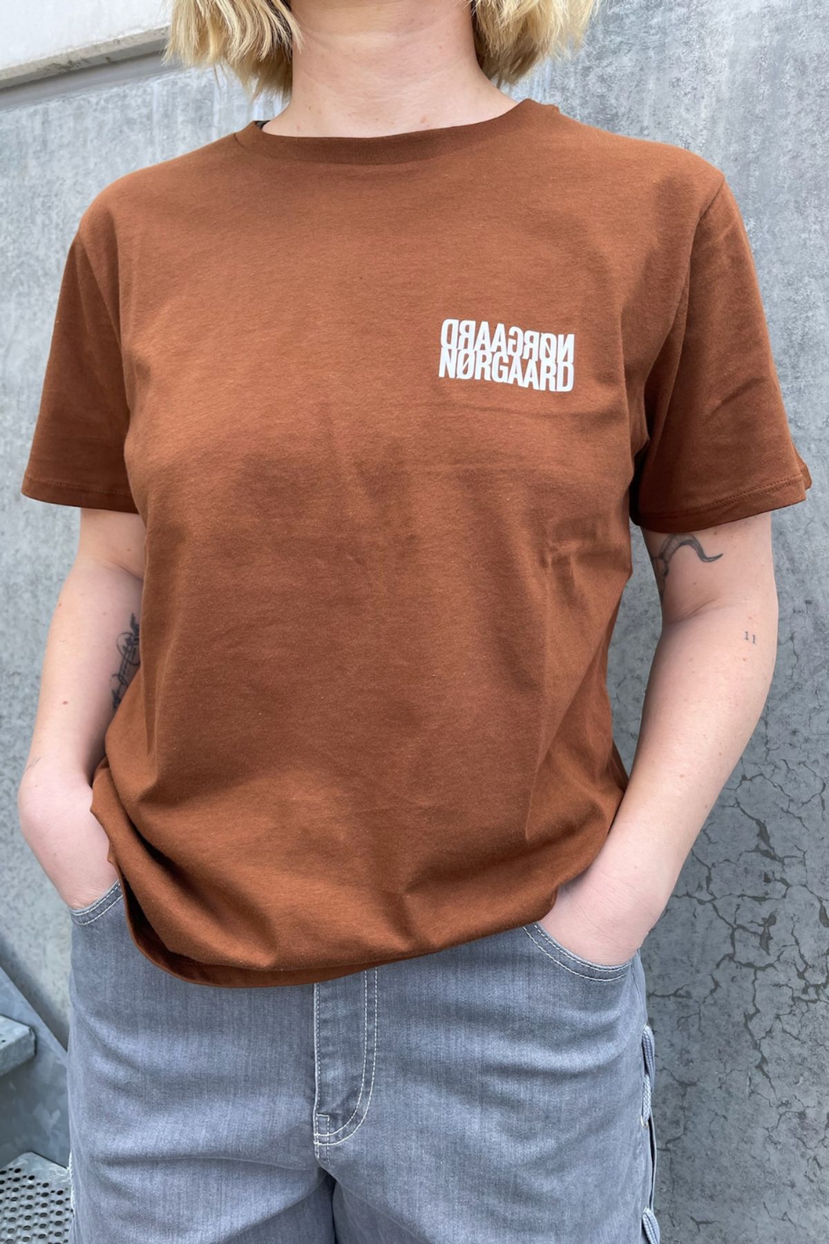 Single Organic Trenda M Tee - Cambridge Brown - Mads Nørgaard - Brun L