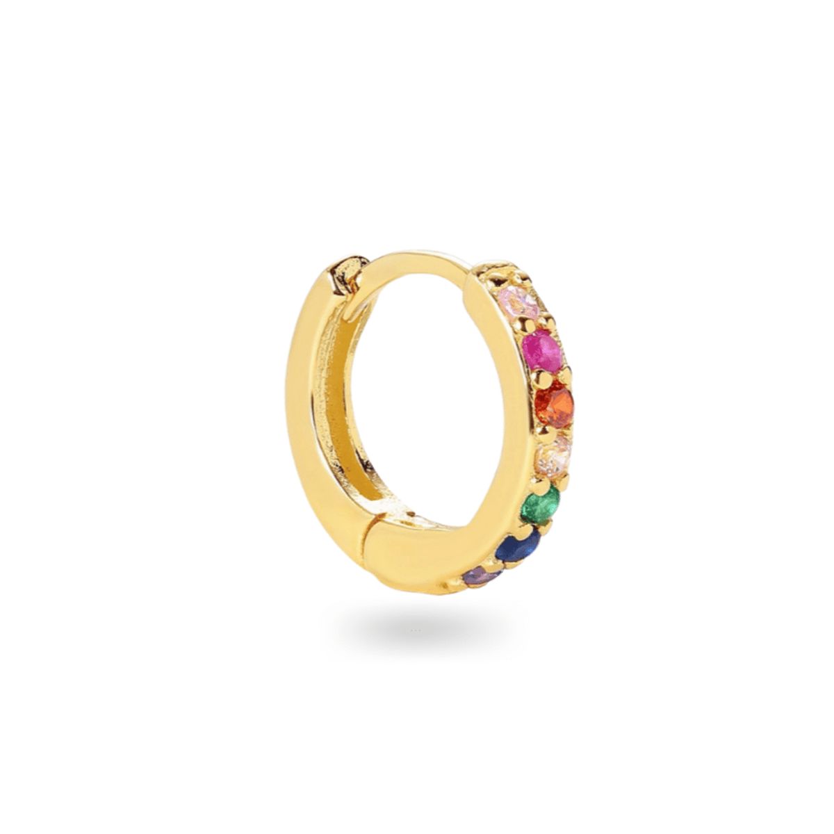 Single Rainbow Hoop 18K Forgyldt