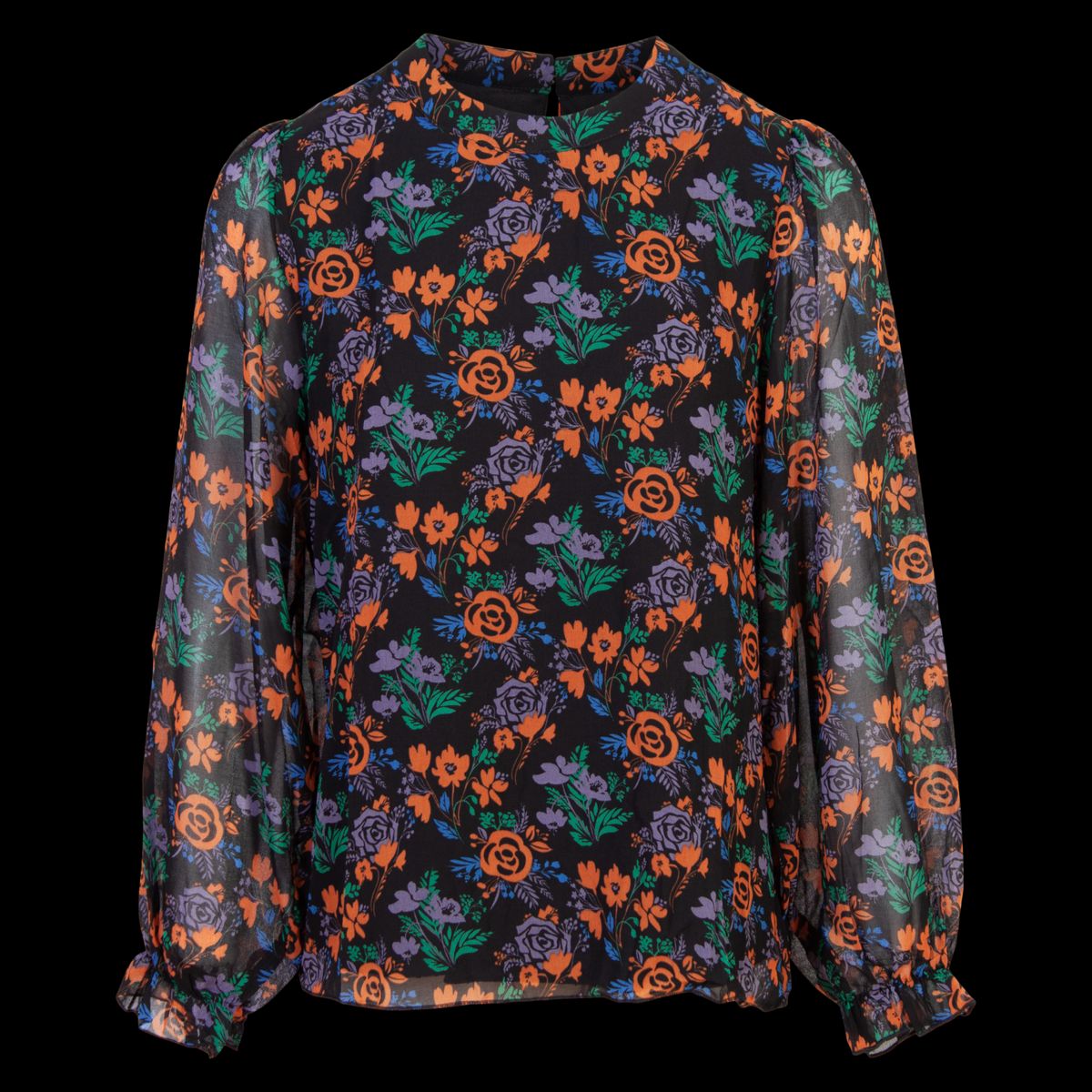 Sirup Dame Bluse - Orange Flower - L