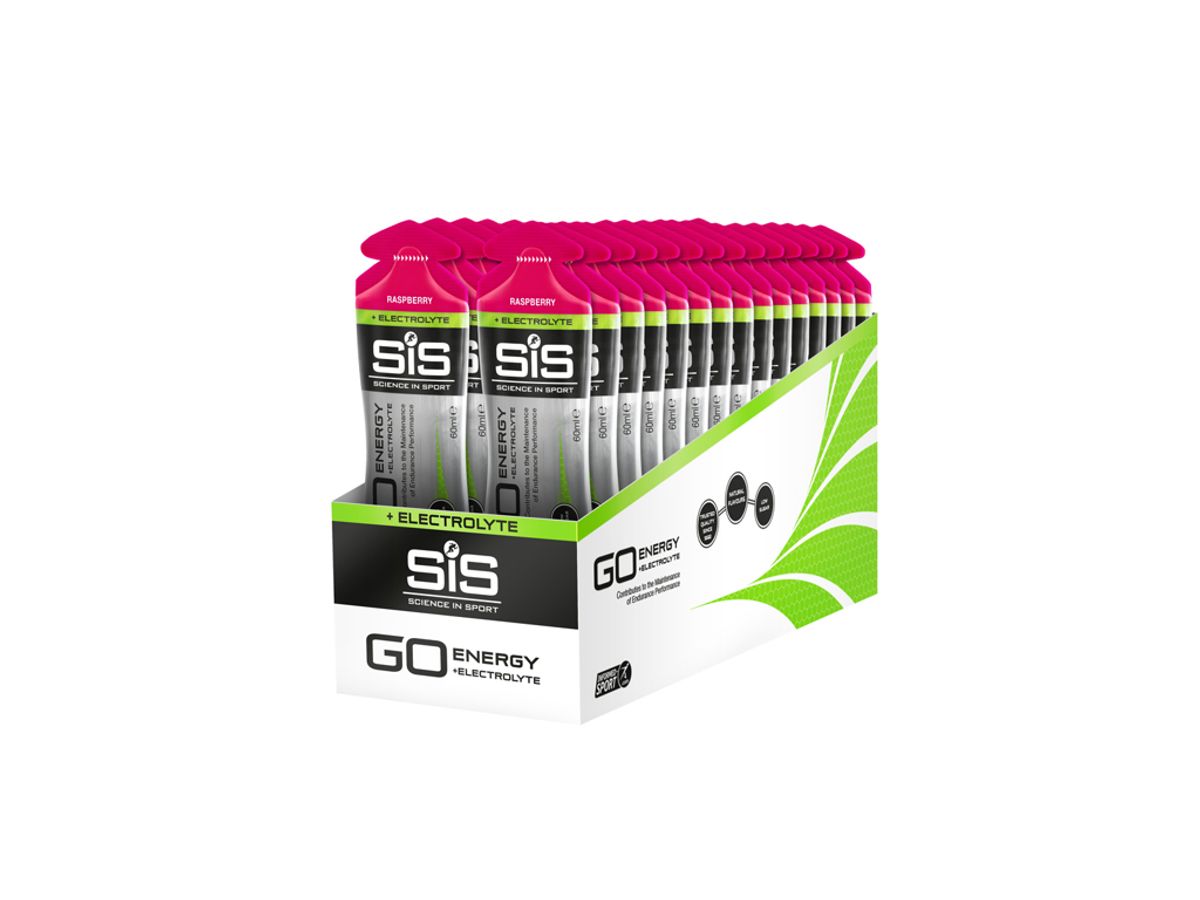 SIS GO Range - Energy+Elektrolyte Gel - Hindbær - 60ml - 1 stk.