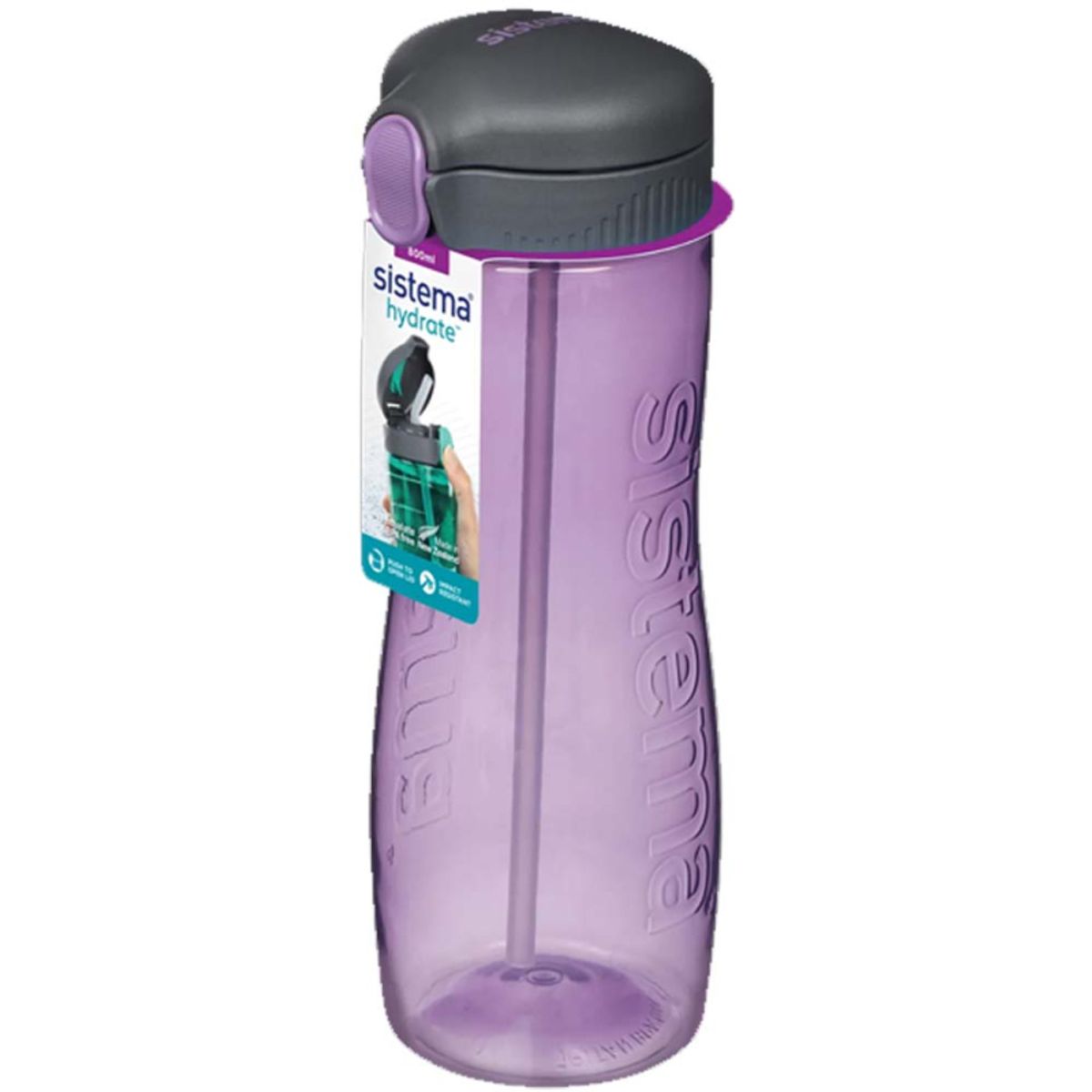 Sistema drikkedunk med sugerør 800 ml - Misty Purple