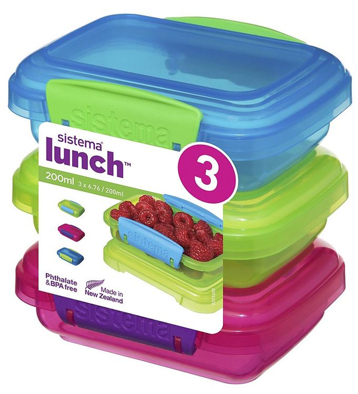 Sistema Madkasser - Lunch Packs - 3-pak - 200 ml - Multi