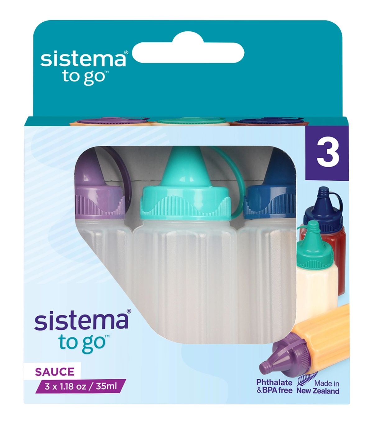 Sistema sauce to go 3x35 ml. dressing sauce ass farver