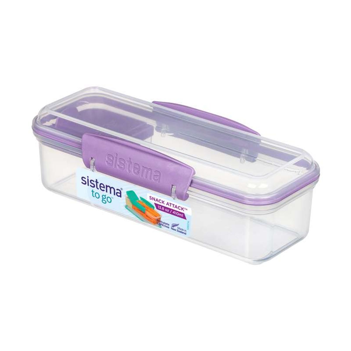 Sistema Snackboks - Snack Attack Lunch - 2 Rum - 410ml - Klar/Misty Purple