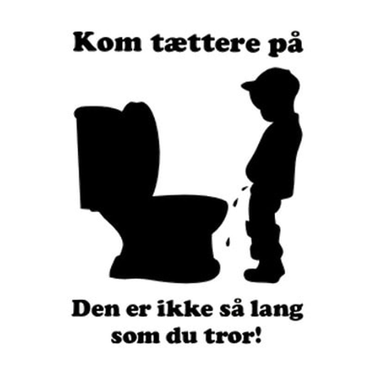 Sjov toilet wallsticker. Den er for kort. 26x35cm