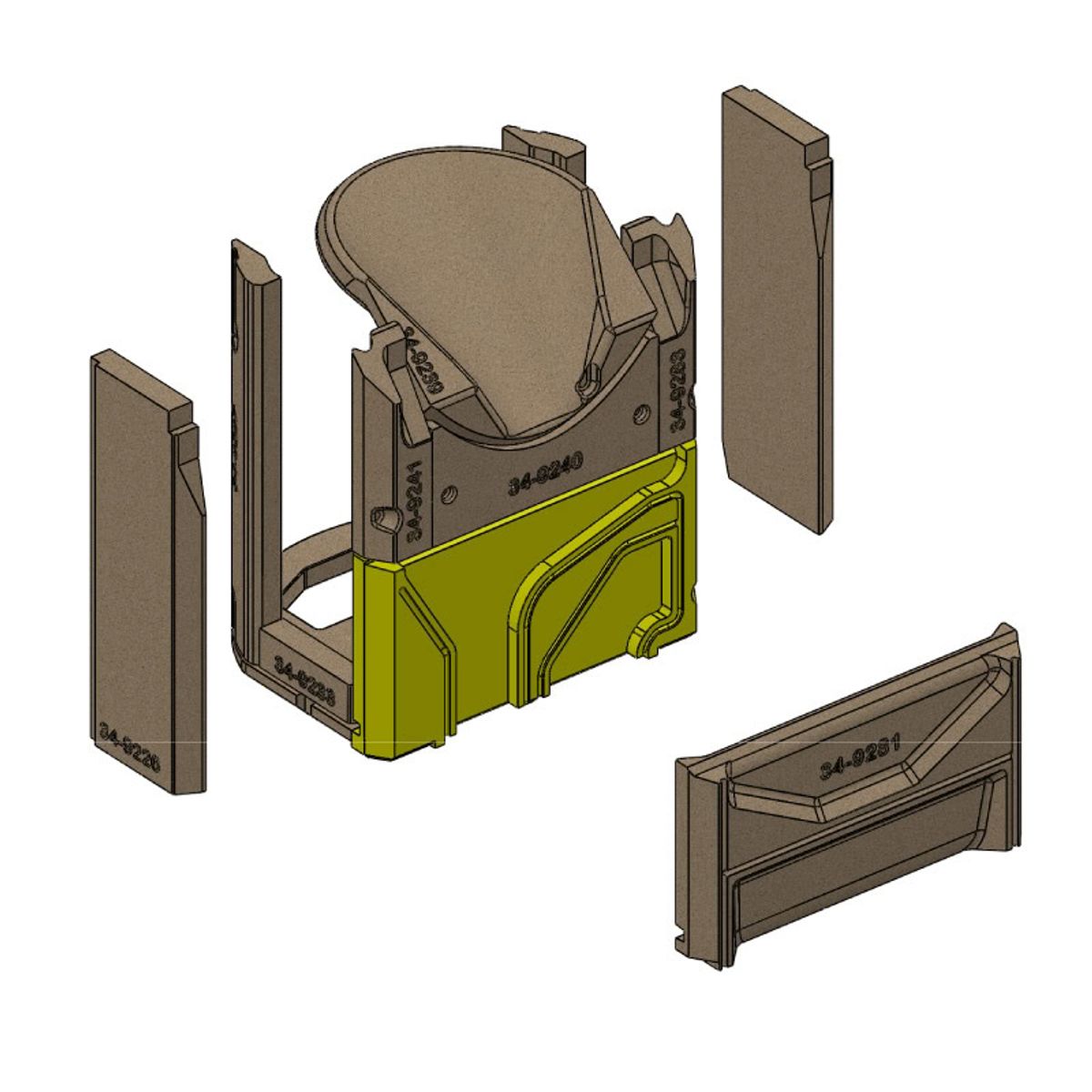 Skamolsæt HWAM 2600 u. sideglas (gl. model)