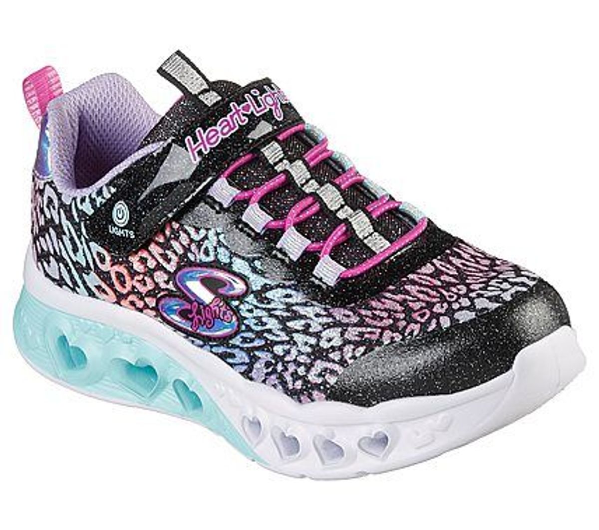 Skechers - Girls Flutter Heart Lights- Love Wild - 76-0875 - Multi - 32