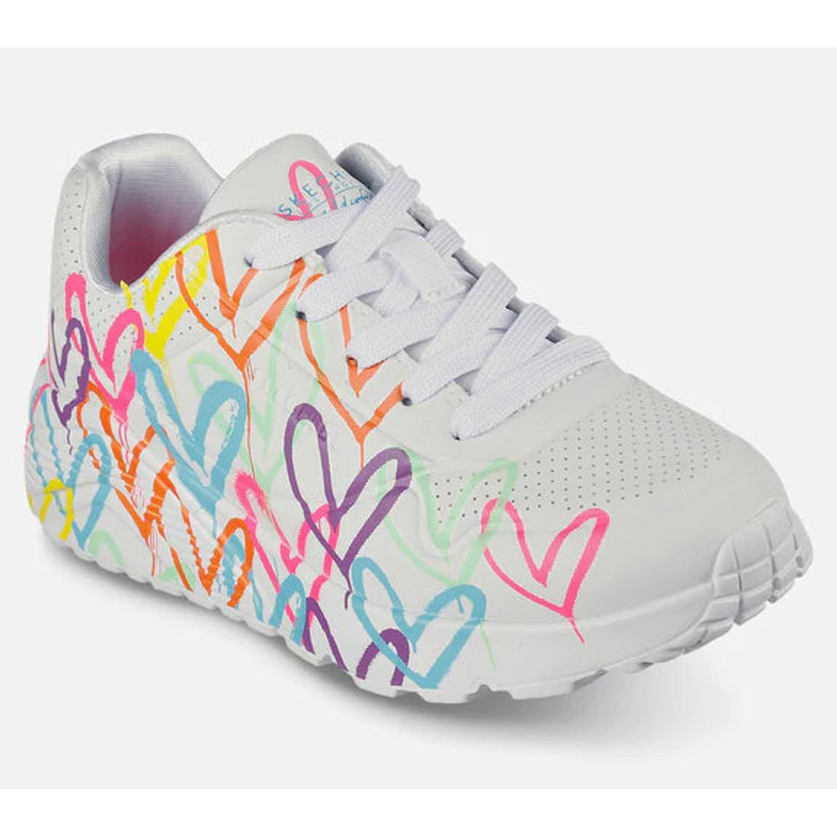 Skechers - Girls Uno Lite, Spread the Love - 76-0999 - Hvid/multi - 38