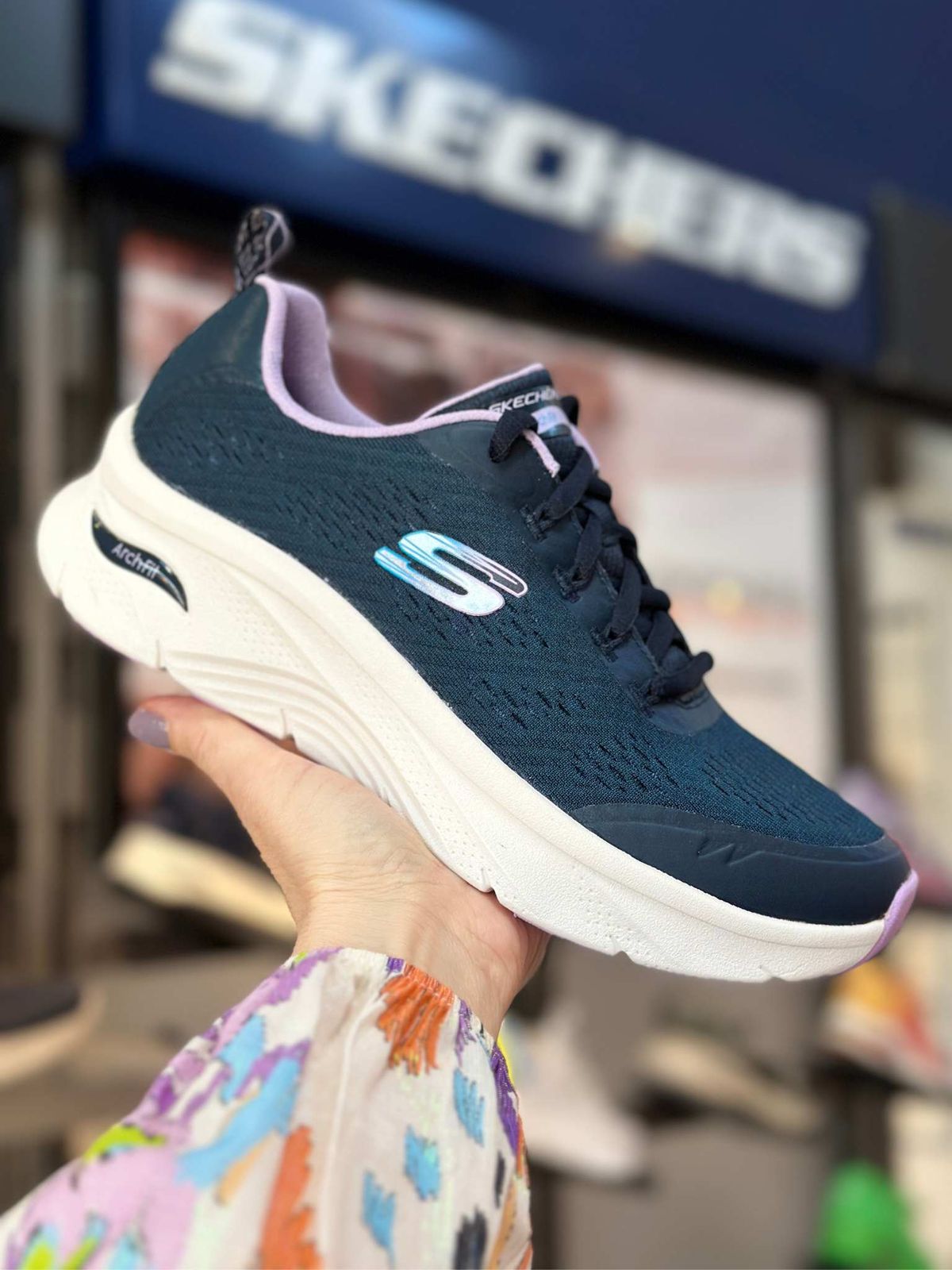 Skechers Relaxed Fit: Arch Fit D'Lux - Navy-Lavendel 36