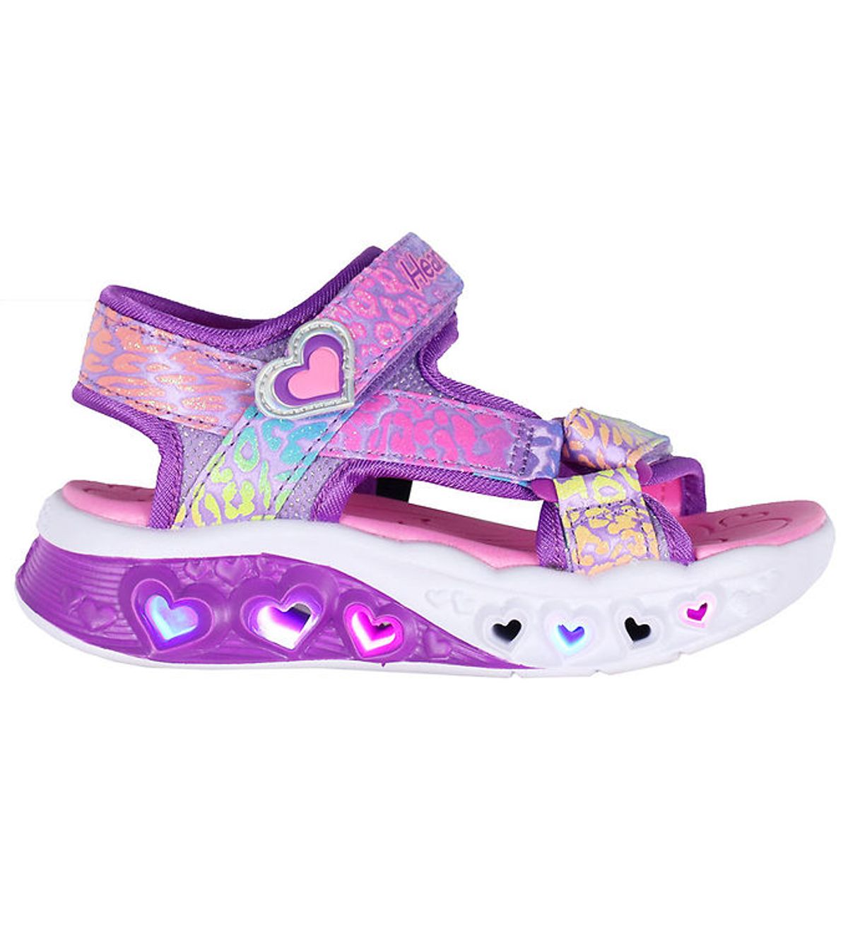 Skechers Sandaler m. Lys - Flutter Hearts - Lavender/Multi