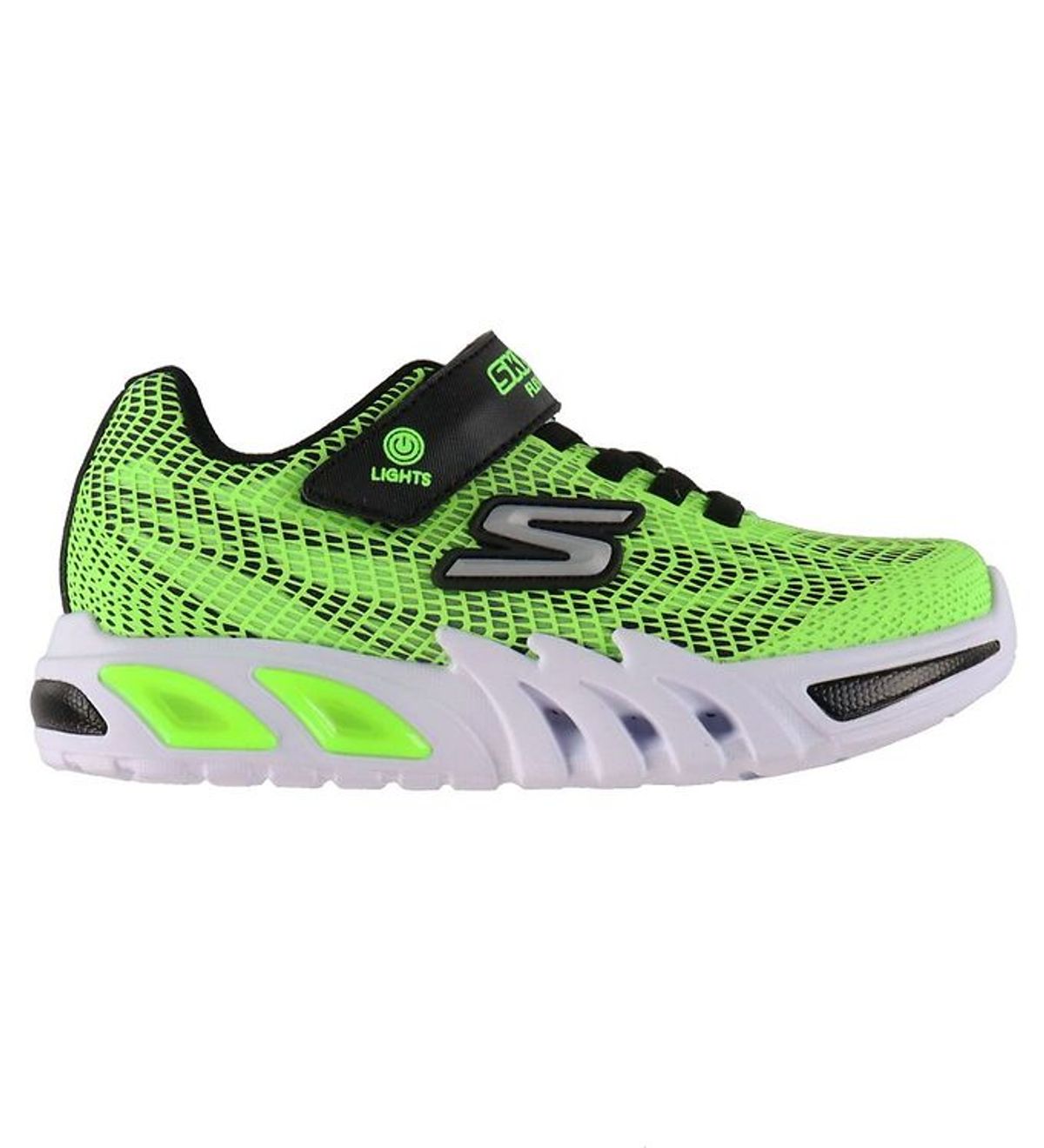 Skechers Sko m. Lys - Flex-Glow Elite - Lime Black