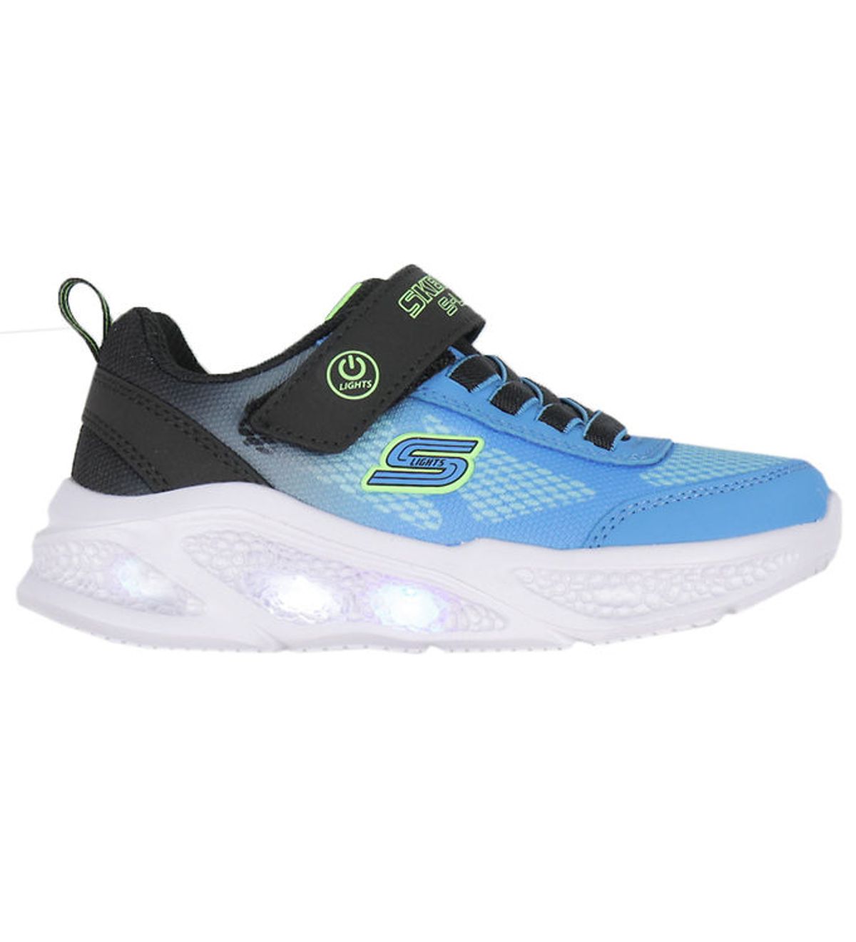 Skechers Sko - m. lys - Meteor Lights - Sort/Blå