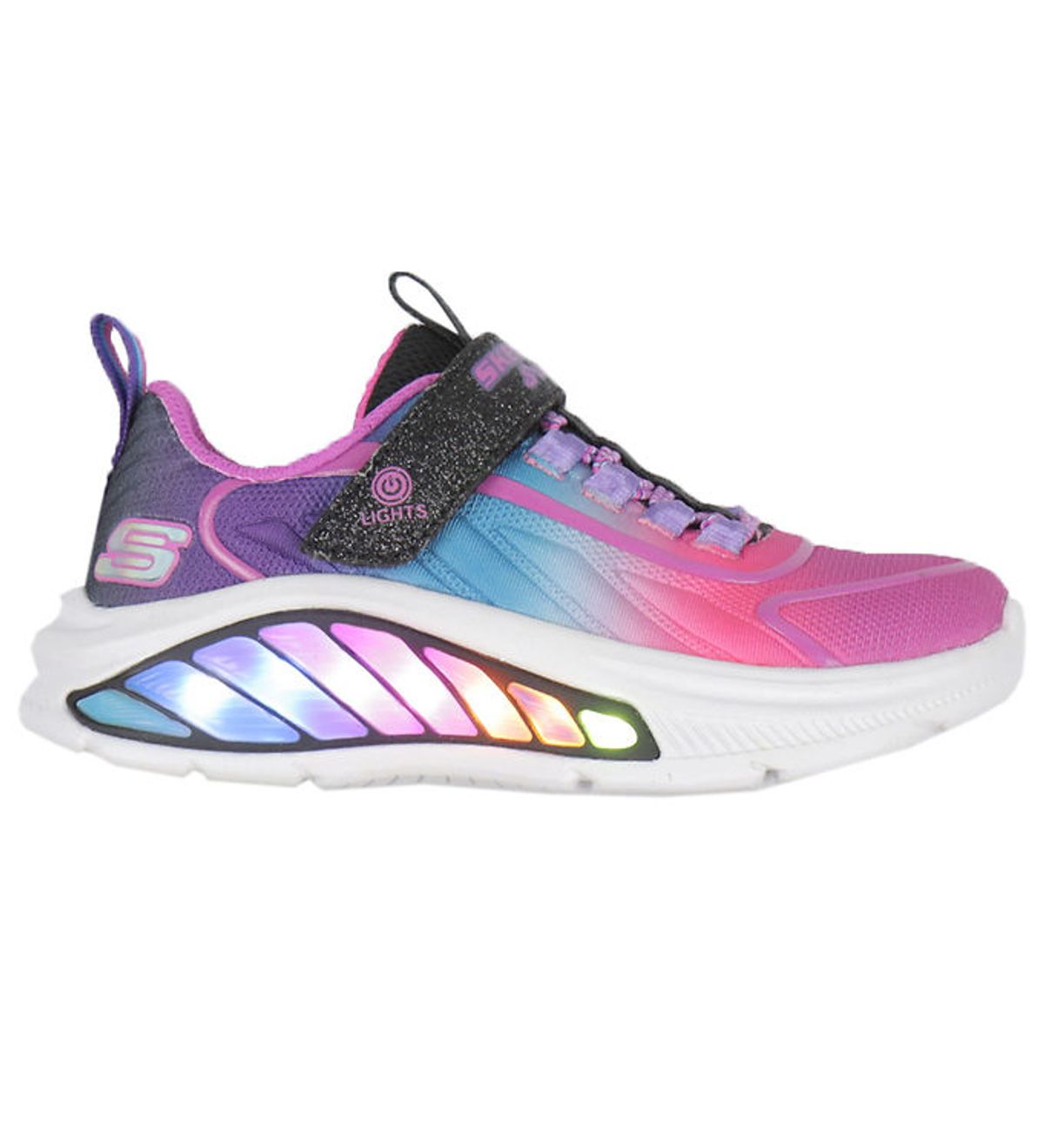 Skechers Sko m. Lys - Rainbow Cruisers - Black/Multi