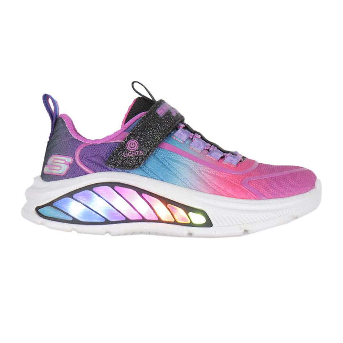 Skechers Sko m. Lys - Rainbow Cruisers - Black/Multi