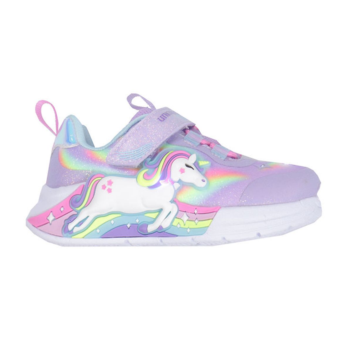 Skechers Sko m. Lys - Unicorn Chaser - Lavender/Multi