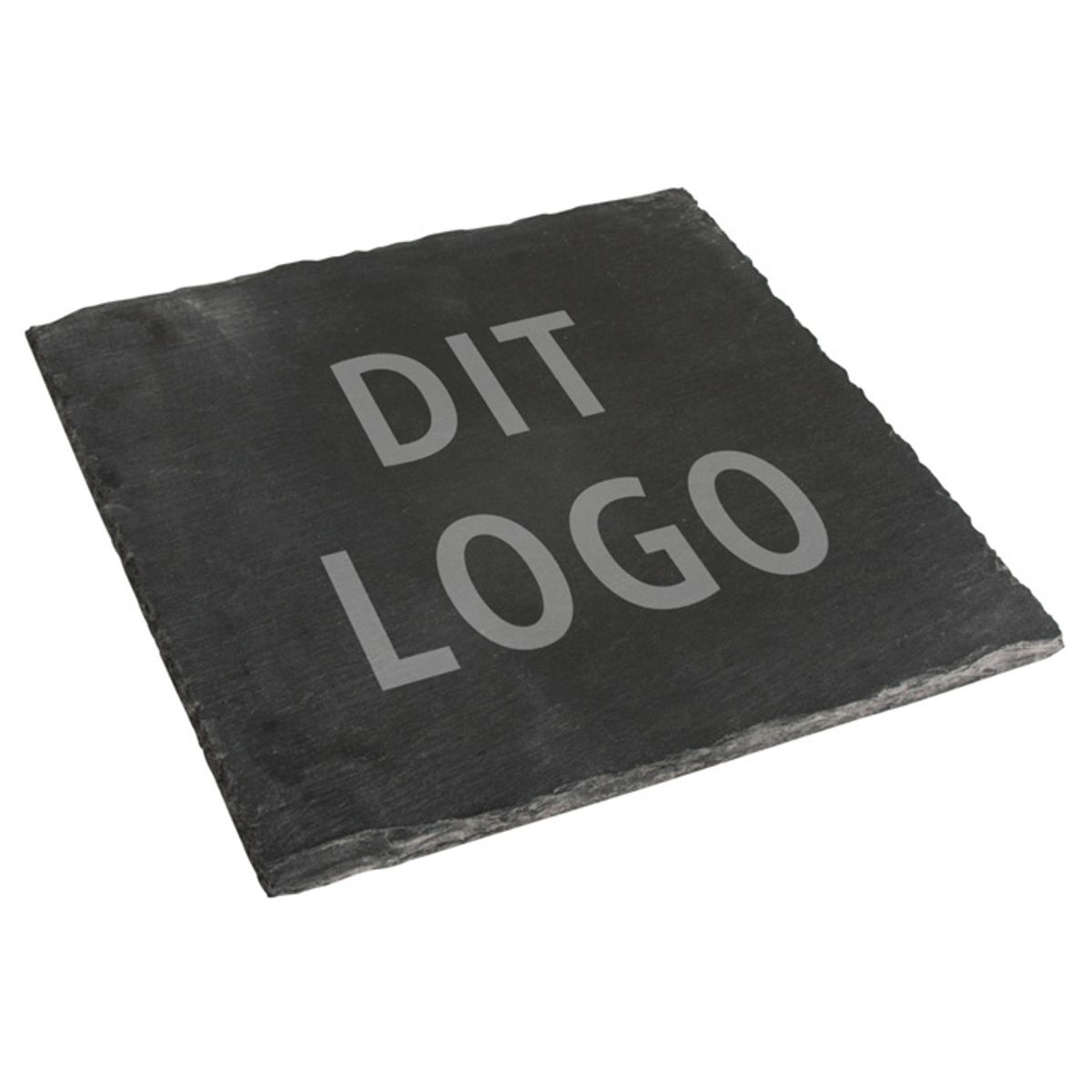 Skiferplade 10x10cm med logo gravering