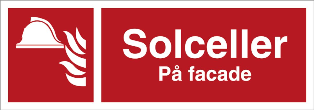 Skilt Solceller på facade Refleks alu. (½A4) 105 x 297 mm