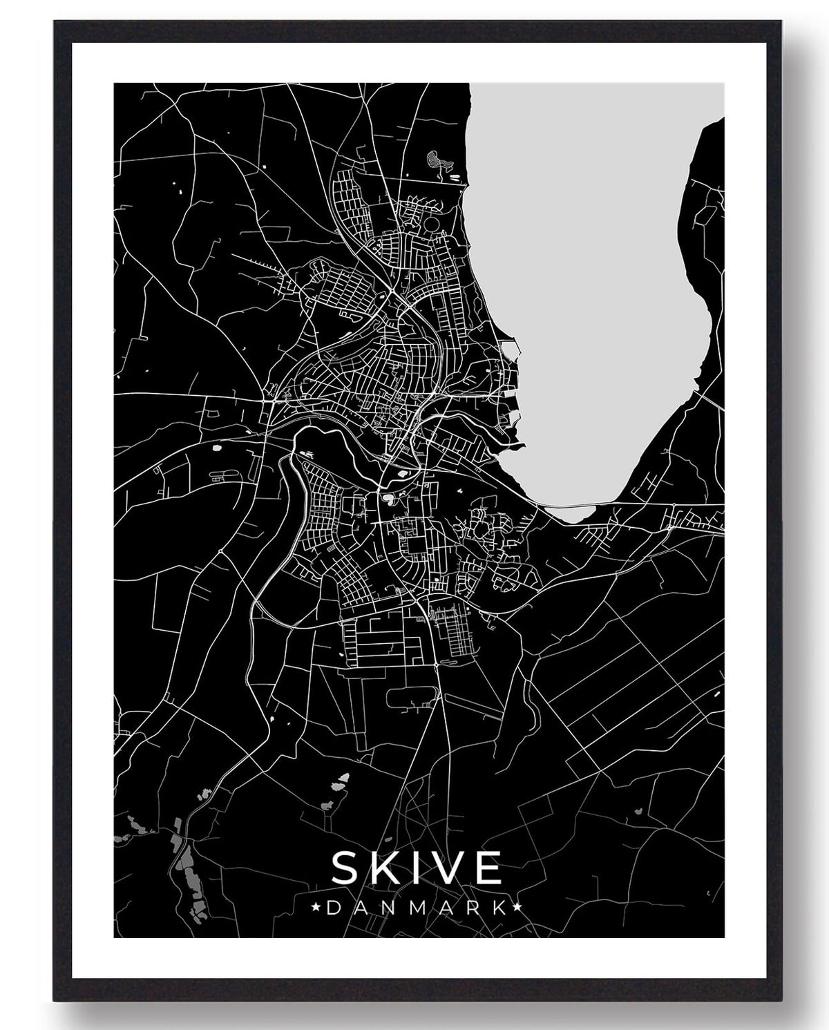 Skive by plakat - sort (Størrelse: L - 50x70cm (B2))