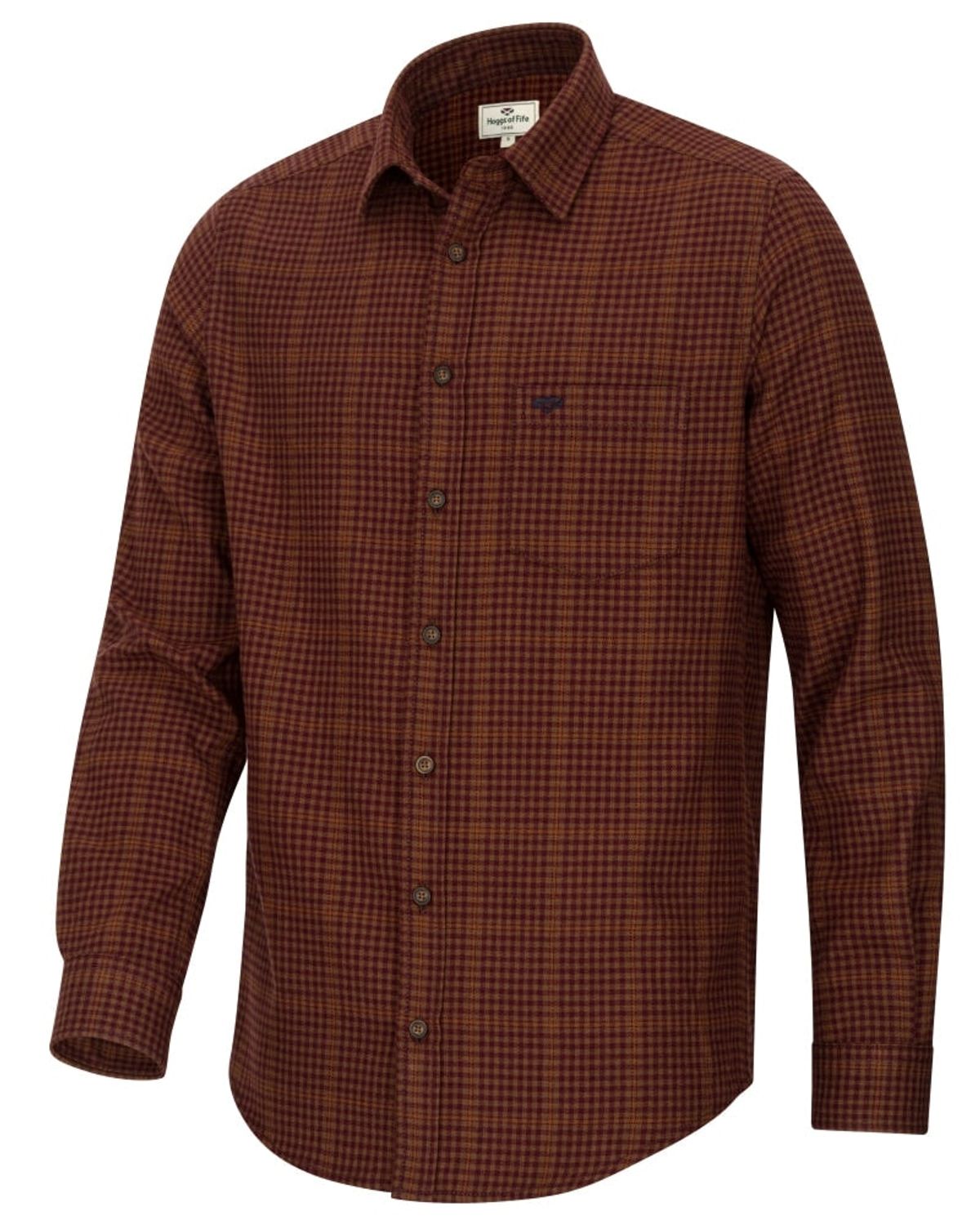 Skjorte Harris rust ternet twill, herre, bomuld/uld - XXL