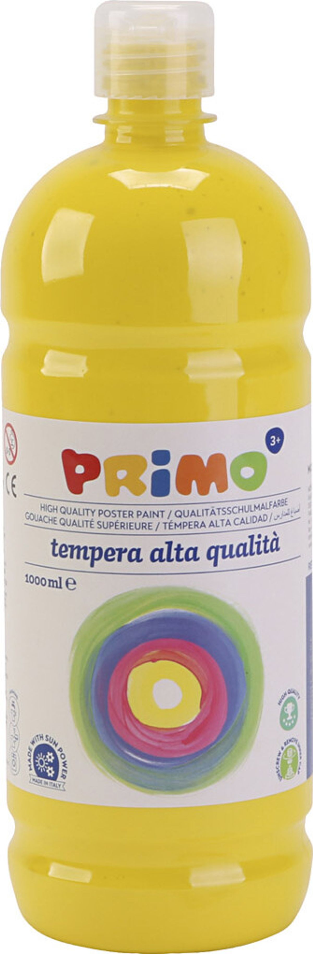 Skole Tempera Maling - Mat - Mat - Primær Gul - 1000 Ml