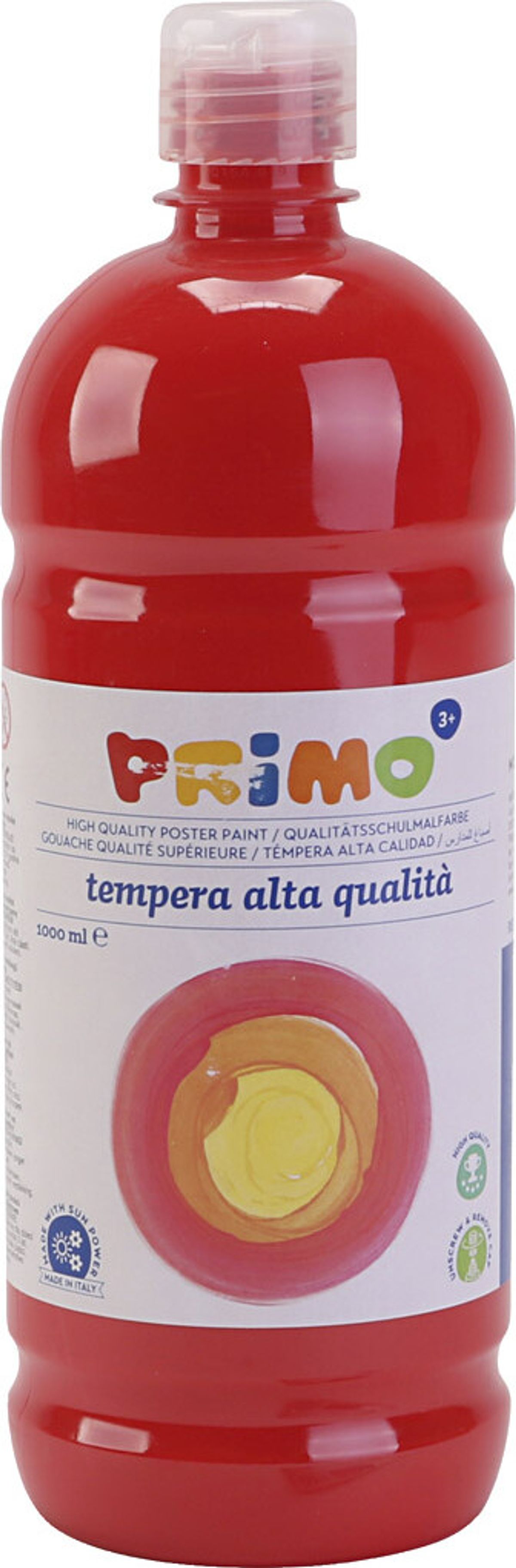 Skole Tempera Maling - Mat - Rød - 1000 Ml