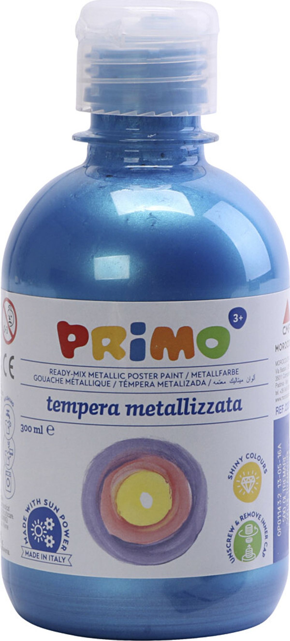 Skole Tempera Maling - Metallic - Blå - 300 Ml