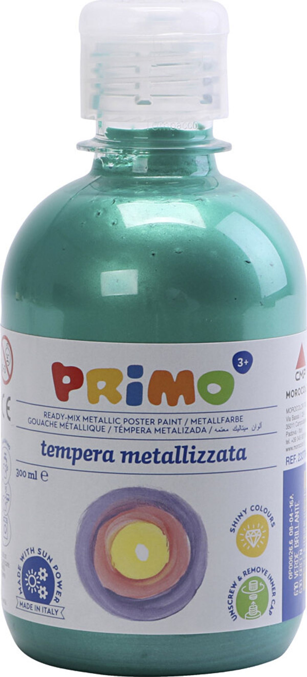 Skole Tempera Maling - Metallic - Grøn - 300 Ml