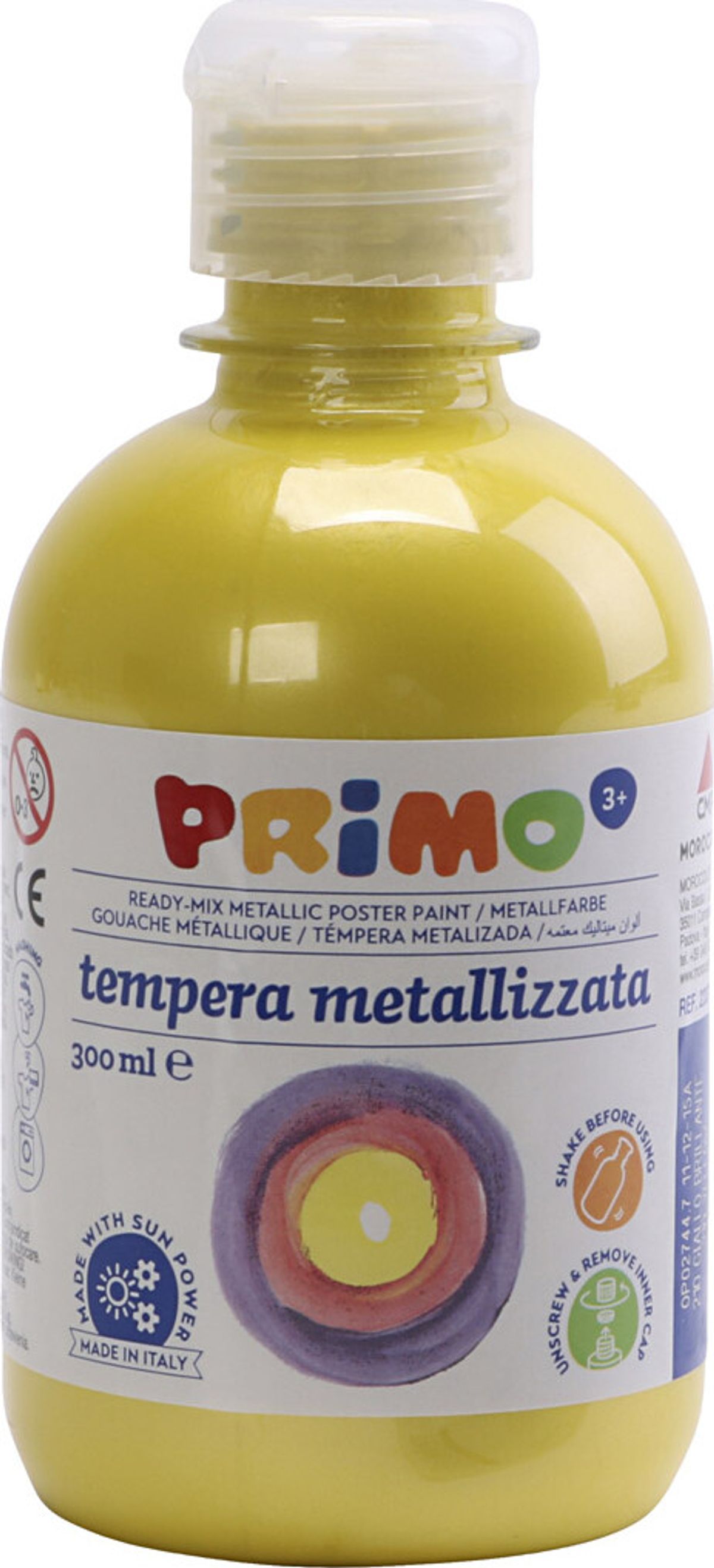 Skole Tempera Maling - Metallic - Gul - 300 Ml