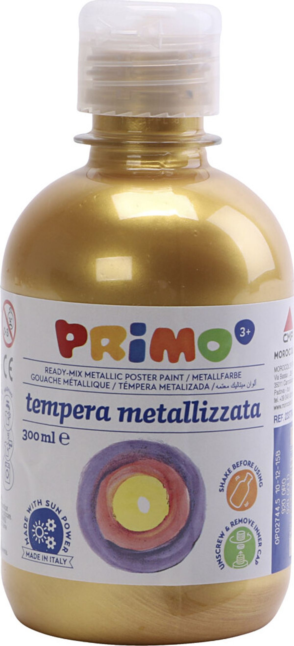 Skole Tempera Maling - Metallic - Guld - 300 Ml