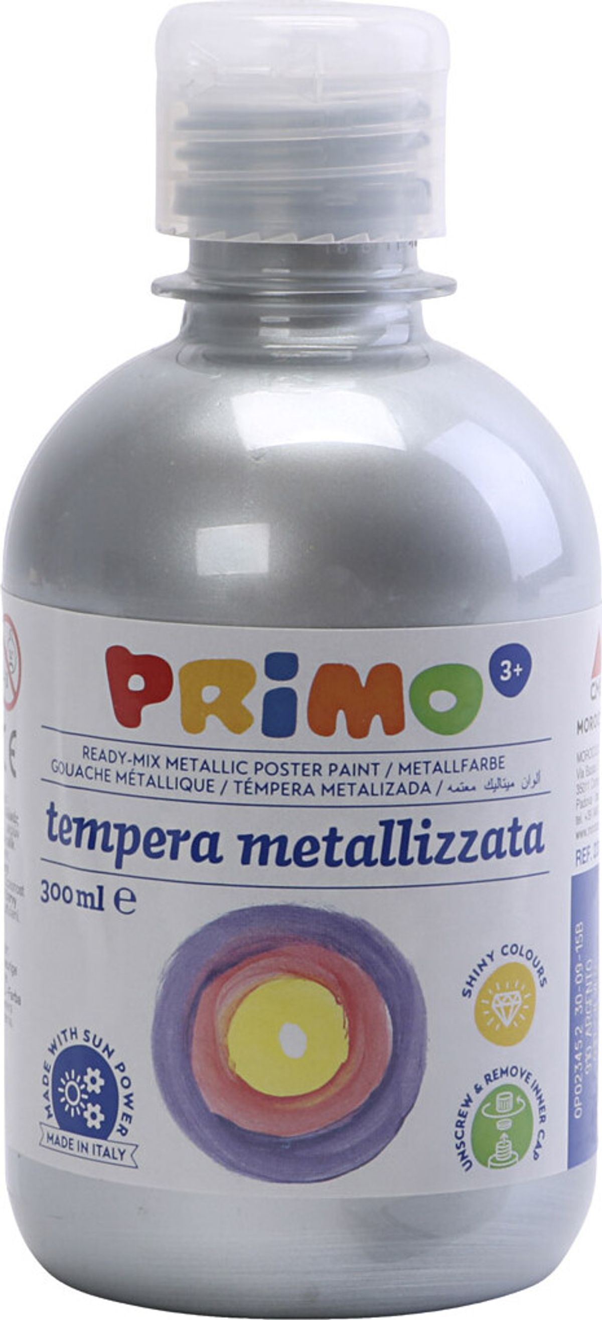 Skole Tempera Maling - Metallic - Sølv - 300 Ml