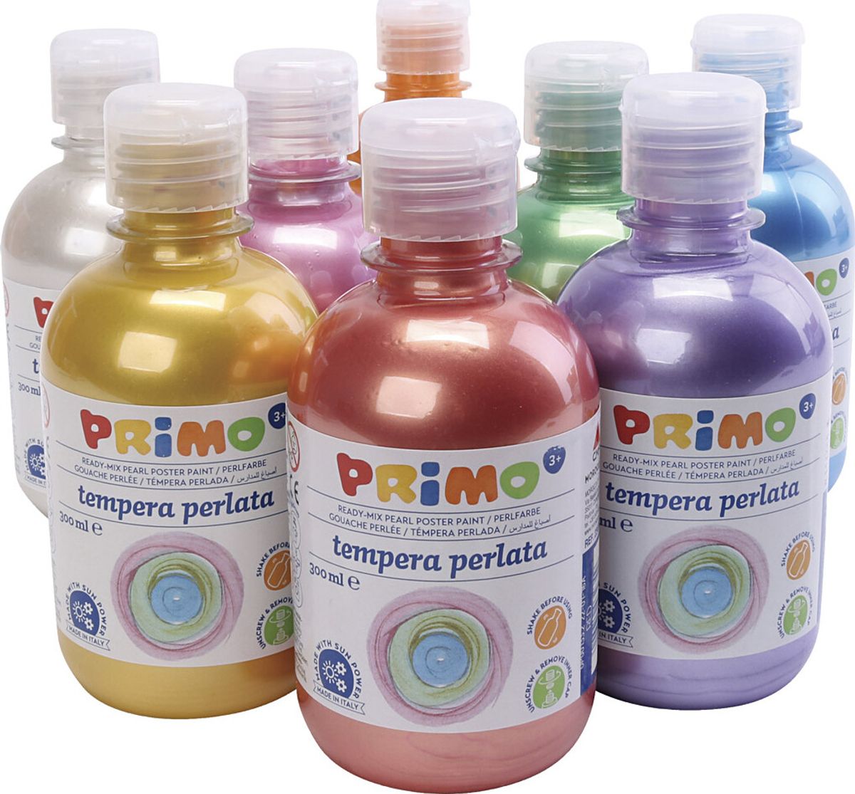 Skole Tempera Maling - Perlemor - Forskellige Farver - 8x300 Ml