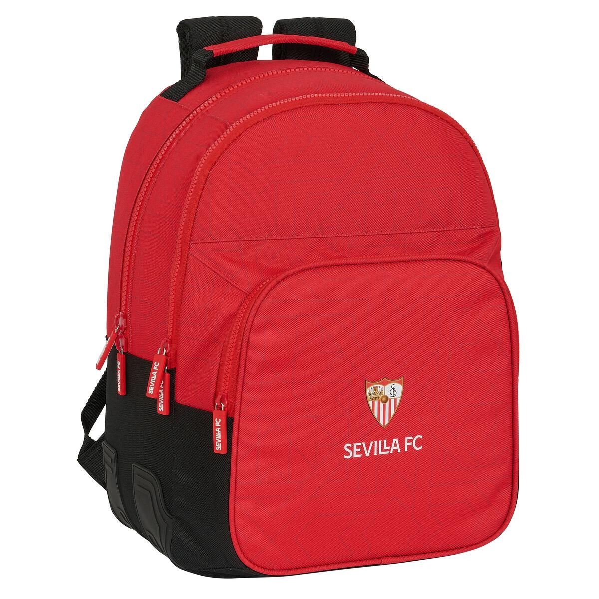 Skoletaske Sevilla Fútbol Club Sort Rød 32 x 42 x 15 cm