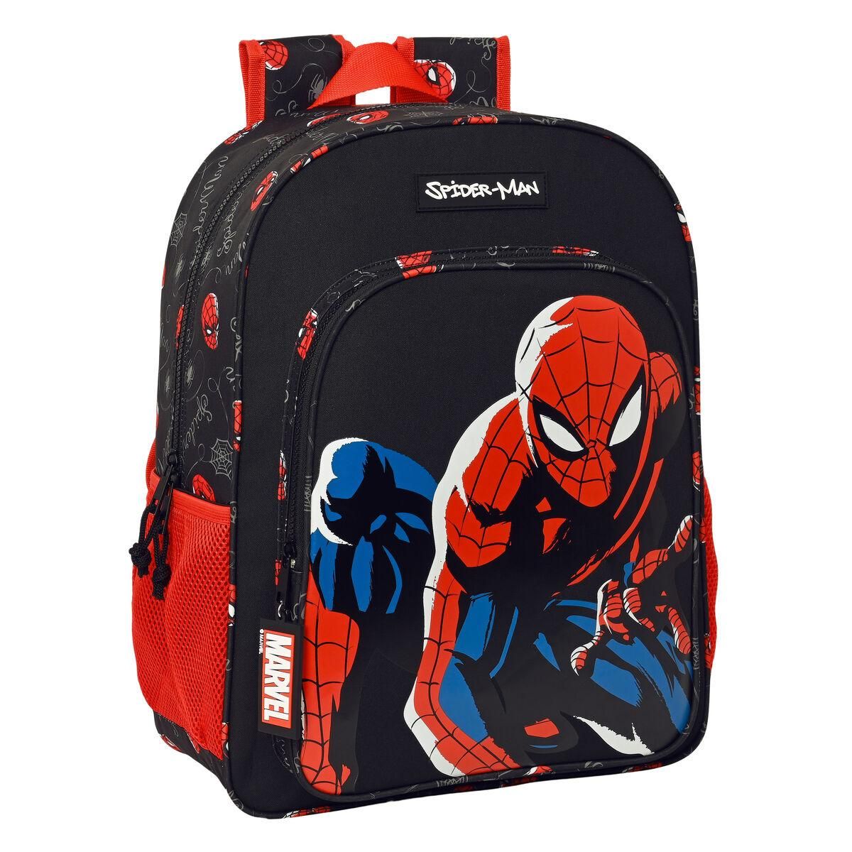 Skoletaske Spider-Man Hero Sort 33 x 42 x 14 cm