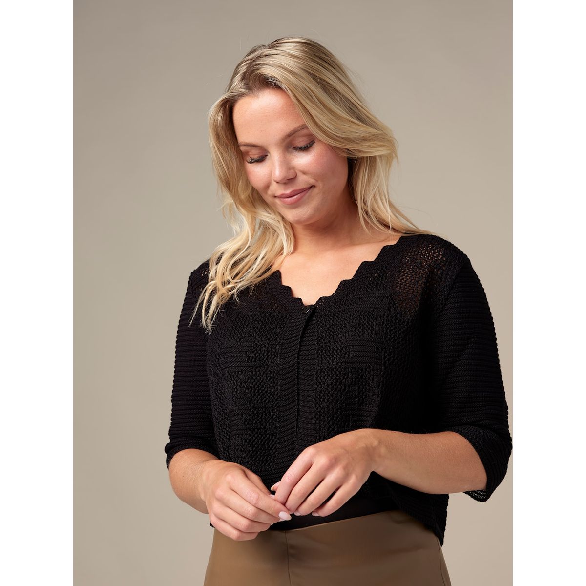 Skovhuus Kvinde Strik Bolero Black L