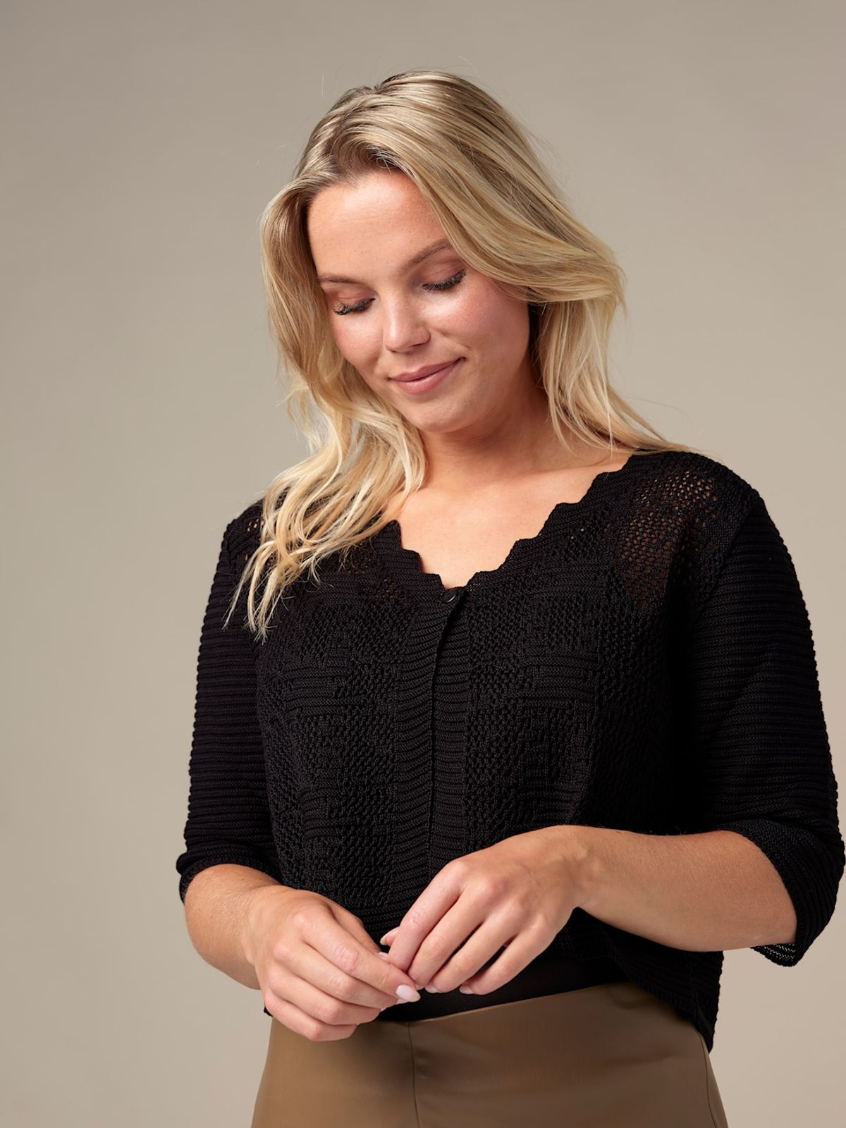 Skovhuus Kvinde Strik Bolero Black M