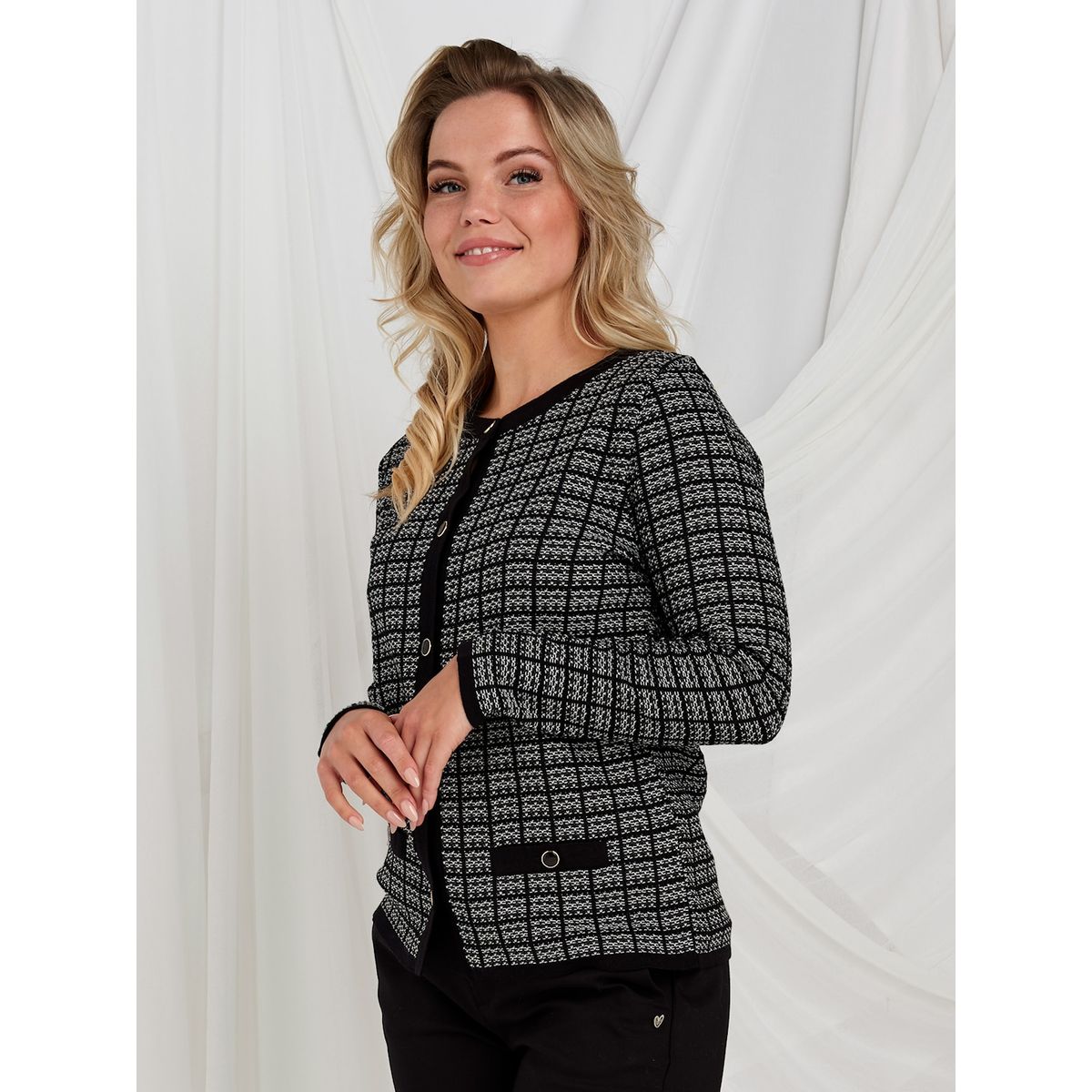 Skovhuus Kvinde Strik Cardigan Black/off M