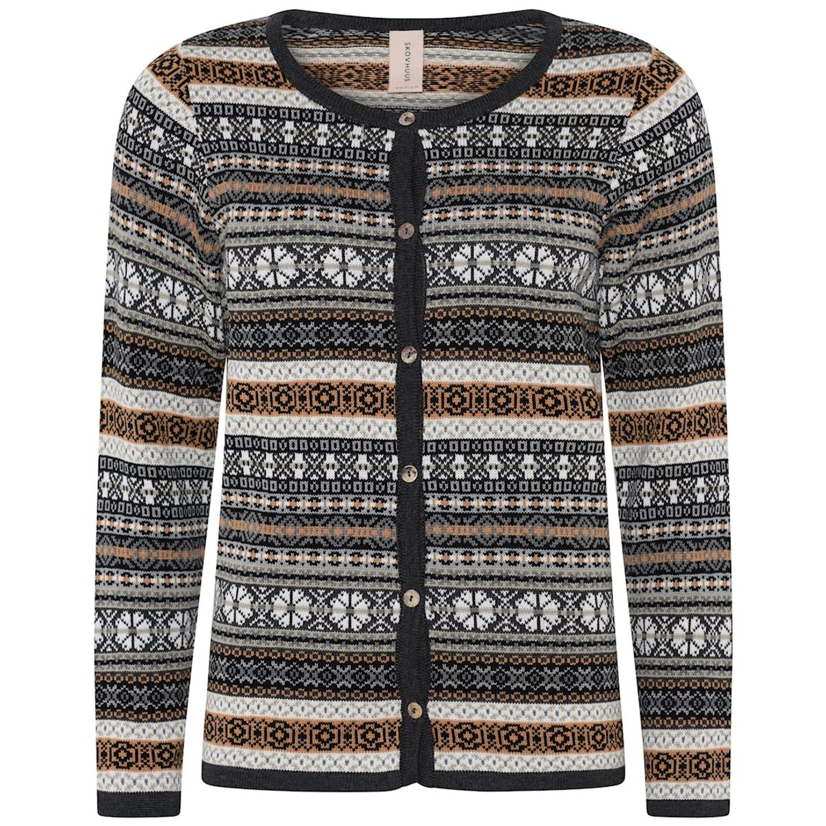 Skovhuus Kvinde Strik Cardigan Grey/Syrup M