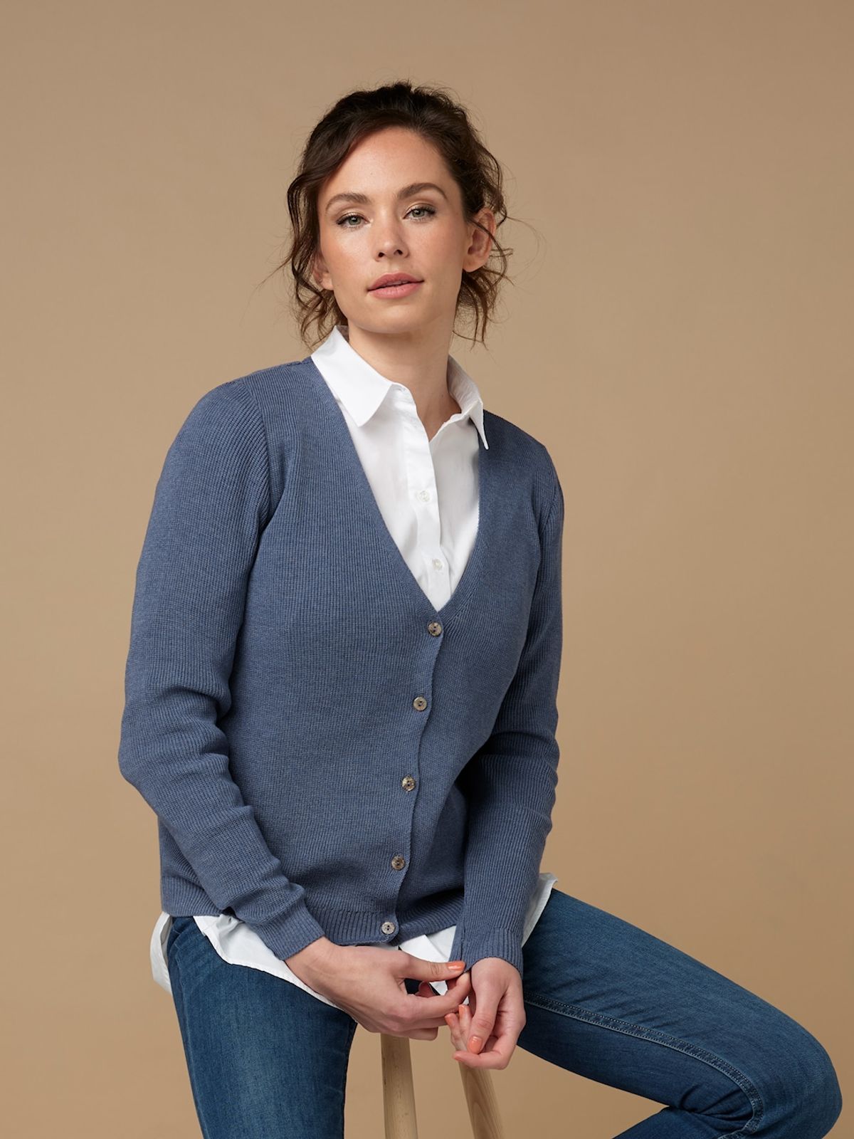 Skovhuus Kvinde Strik Cardigan Indigo L