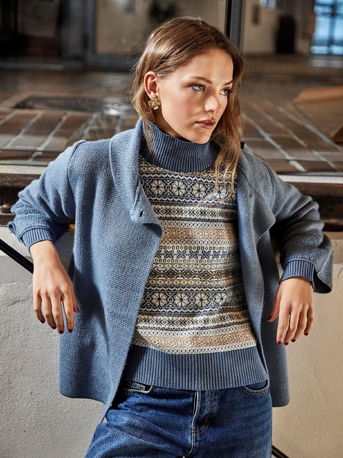 Skovhuus Kvinde Strik Cardigan Indigo L