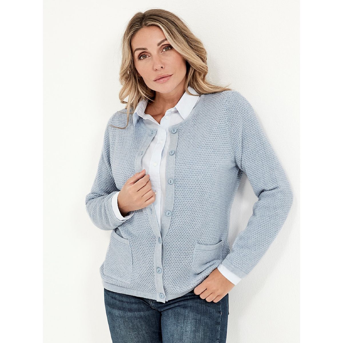 Skovhuus Kvinde Strik Cardigan Light Blue M