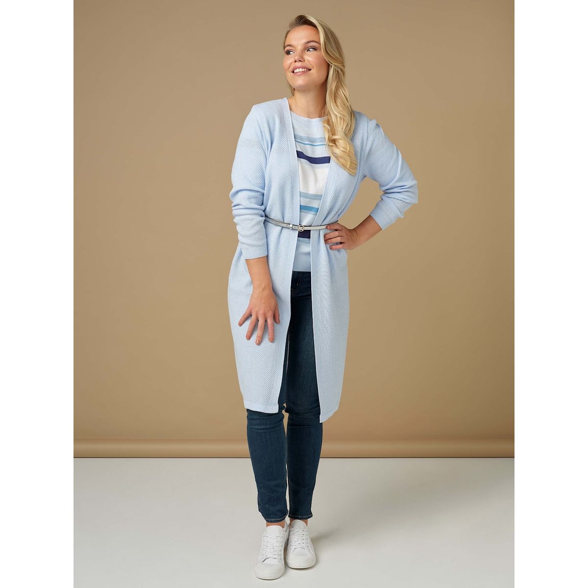 Skovhuus Kvinde Strik Cardigan Pale Blue L