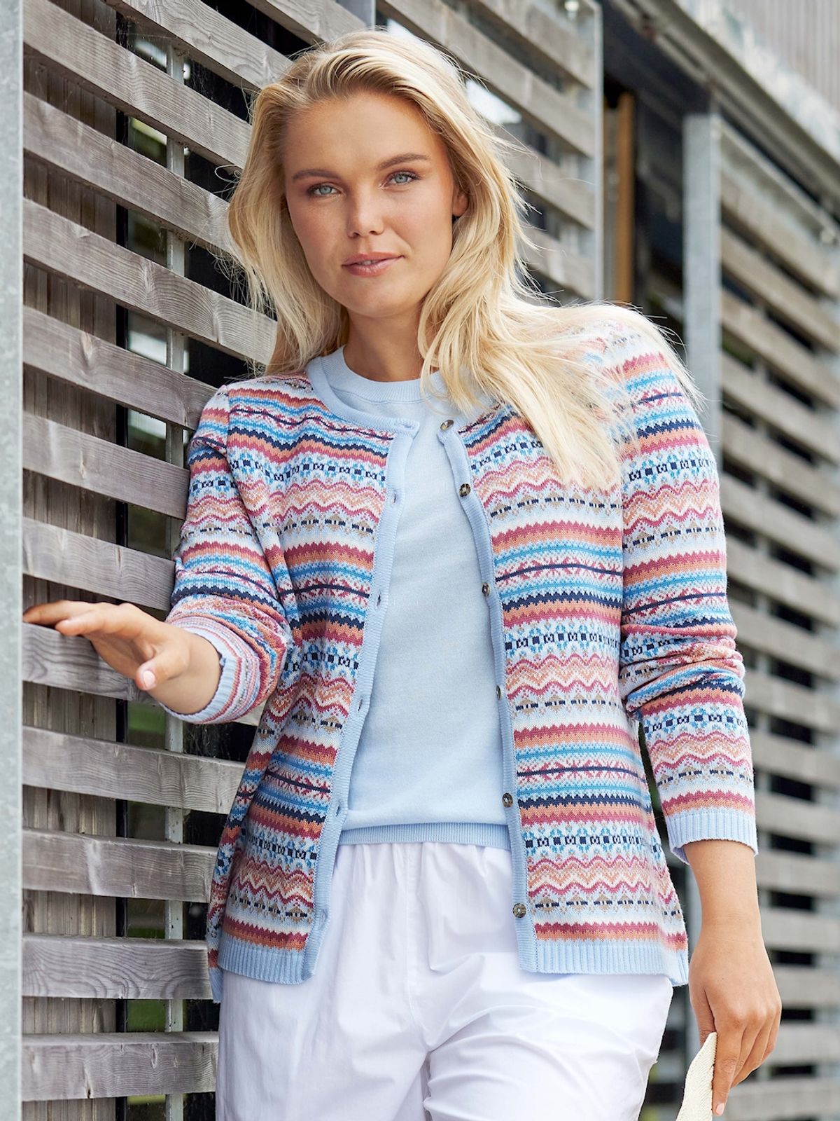 Skovhuus Kvinde Strik Cardigan Pale Blue M