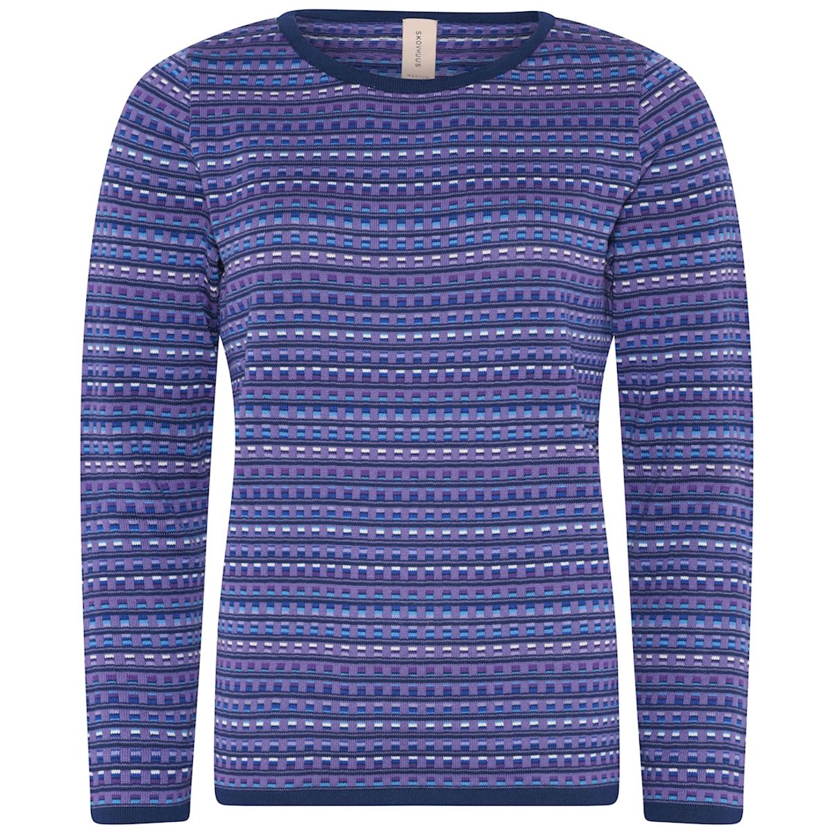 Skovhuus Kvinde Striktrøje Blue/Lilac XXXL