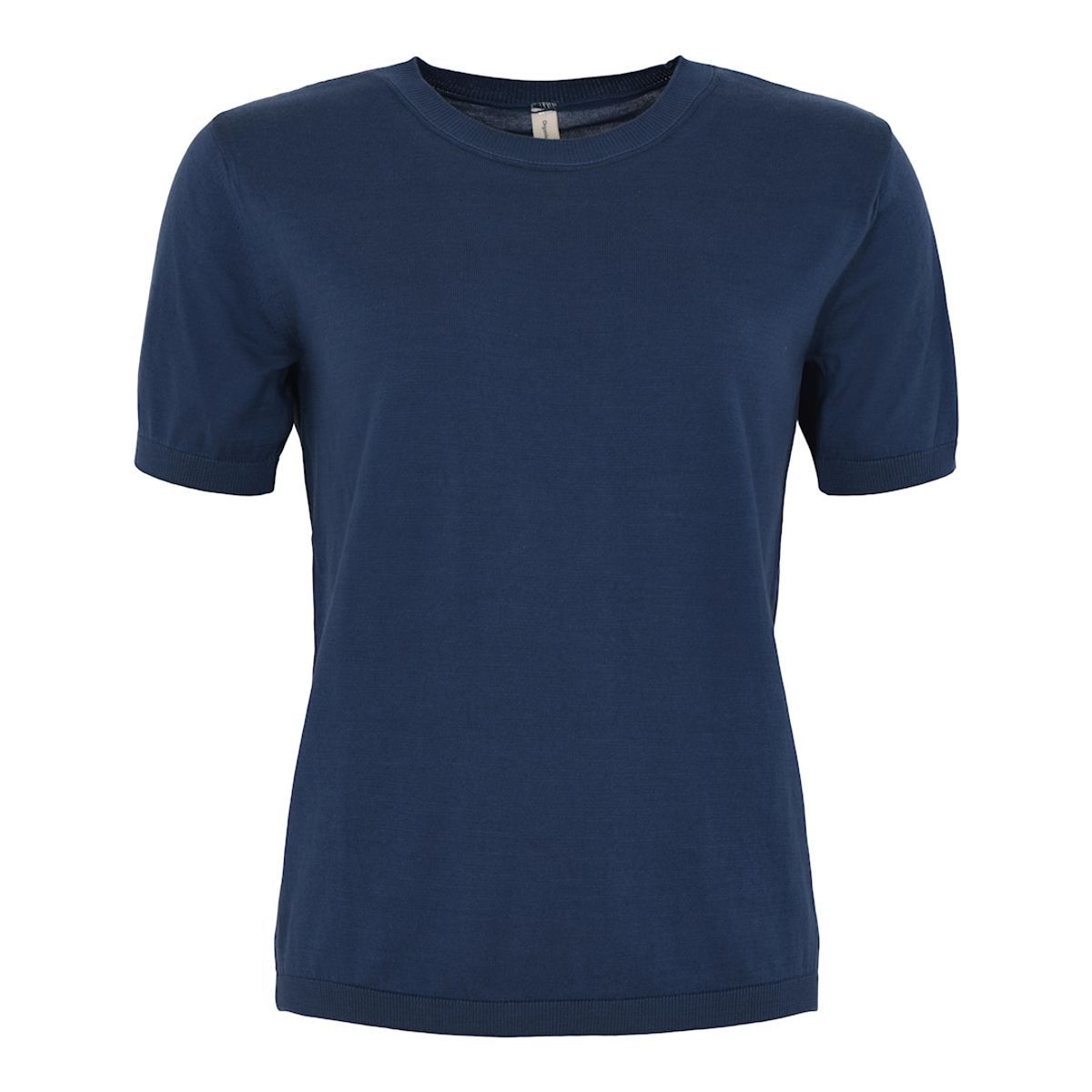 Skovhuus Kvinde T-shirt i Strik Jeans Blue L