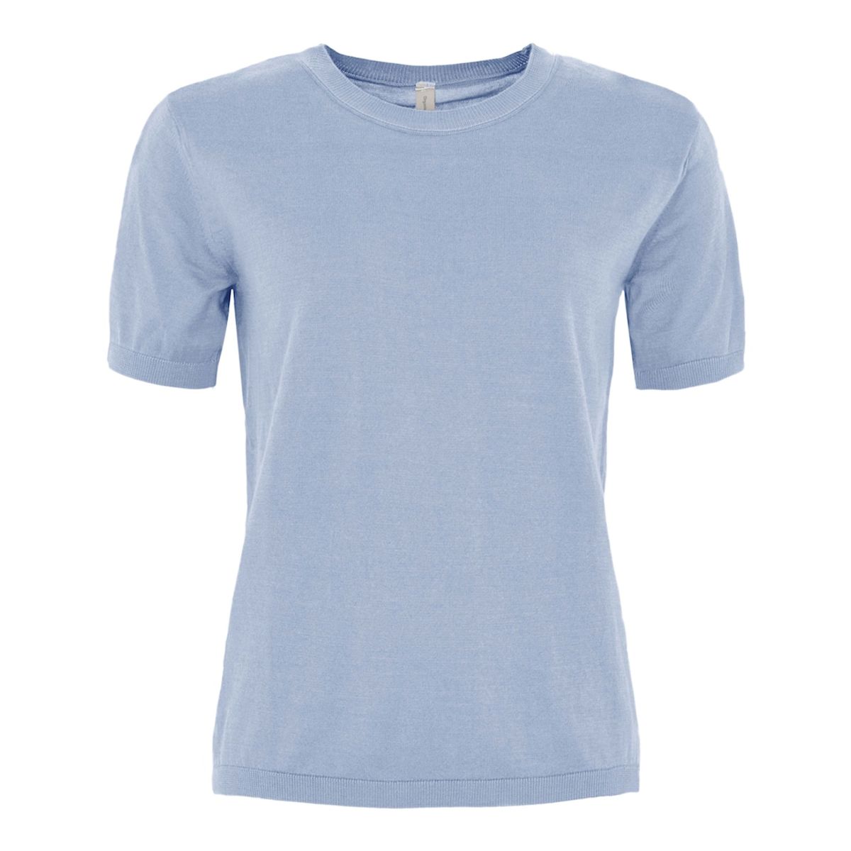 Skovhuus Kvinde T-shirt i Strik L. Blue L