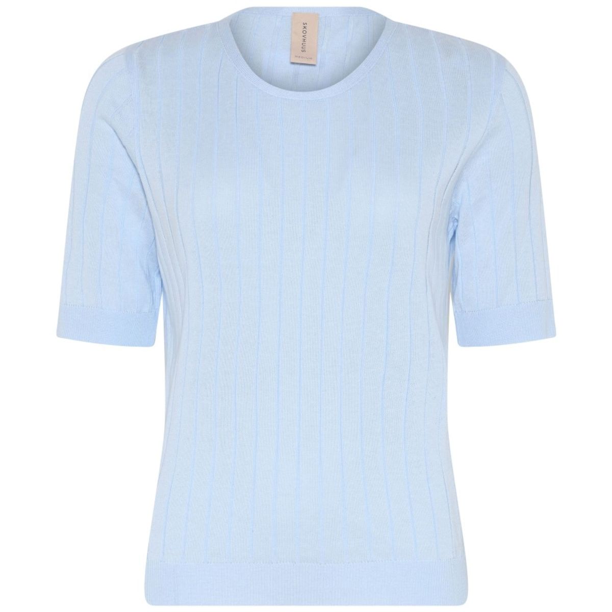 Skovhuus Kvinde T-shirt i Strik Pale Blue L