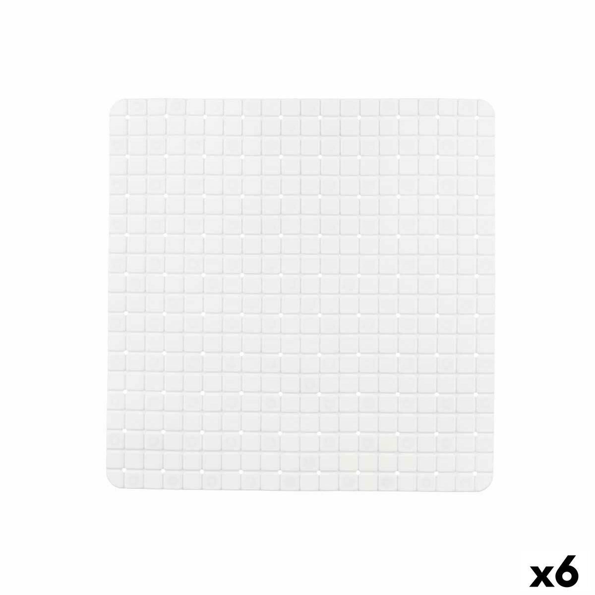 Skridsikker måtte til Brusebad Rammer Hvid PVC 50,3 x 50,3 x 0,7 cm (6 enheder)